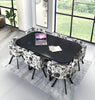 White Wooden Dining Table & 6 Chairs Rretro