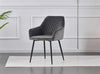 1/2/3/4X Velvet Dining Armchair Grey Chair Padded Seat Metal Legs Office Kitchen