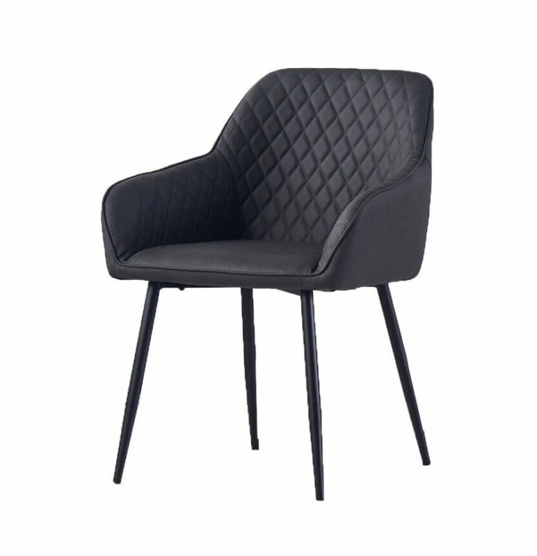 1/2X Dining Chairs Set Velvet Metal Leg Padded Seat Kitchen Chair Home Office UK