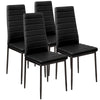 2/4PC Black/White Faux Leather Chairs/Glass Dining Table Kitchen Dining Room Set