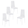 2/4PC Black/White Faux Leather Chairs/Glass Dining Table Kitchen Dining Room Set