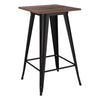 Wood Table Breakfast Bar Dining Table Coffee Tea Table+2/4Stools Metal Legs High