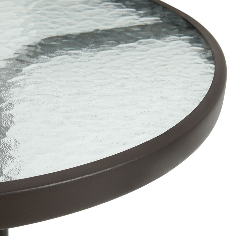 3/5 Piece Round Coffee Table & Rattan Chairs Metal Bistro Balcony Garden Outdoor