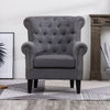 Chesterfield Queen Anne Style Armchair Lounge Sofa Deep Button Chair Fabric Seat