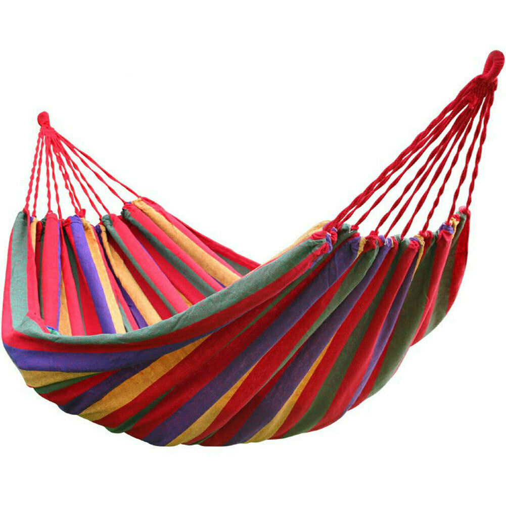 Double Person Garden Camping Patio Hammock Hang Bed Outdoor Swing Stand Optional