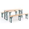 Wooden Portable Folding Picnic Beer Bench Table Trestle Pub Outdoor Backrest/NO
