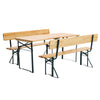 167Cm Width Outdoor Folding Table Bench Garden Beer Table Backrest Bench Set UK