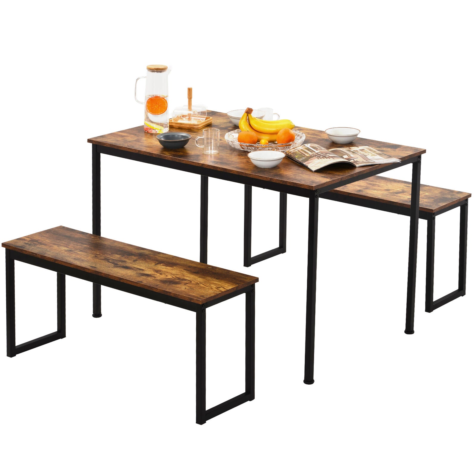 Rustic Industrial Table Chair Bar Table Set Kitchen Dining Table Wood Metal Legs
