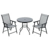 Black Parasol Table Dining Set Garden Folding Chairs 2/4 Seaters Patio Bistro UK