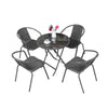 4 Seater Rattan Garden Patio Mirrored Folding Table 4 Chair Furniture Set Bistro