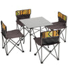 Outdoor Foldable Portable Picnic Camping Table & 4 Chairs Set Garden Folding BBQ