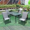 2/4/6 Seaters Patio Furniture Set Metal Indoor Outdoor Garden Table Chairs Black