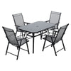 120cm Garden Dining Table Folding/Rattan Bistro Chair for Patio Balcony Backyard