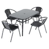 120cm Garden Dining Table Folding/Rattan Bistro Chair for Patio Balcony Backyard