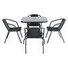 Square Table Glass Top Coffee Dining Balcony 2/4 Chairs Seat Outdoor Furniture