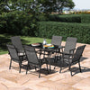 120cm Garden Dining Table Folding/Rattan Bistro Chair for Patio Balcony Backyard