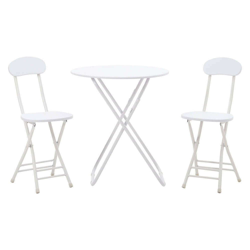 60/70/80cm Round Dining Table +2/4 Chairs Set Kitchen Folding Lounge Home Office