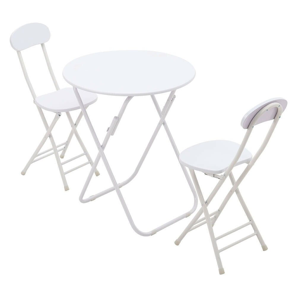 60/70/80cm Round Dining Table +2/4 Chairs Set Kitchen Folding Lounge Home Office