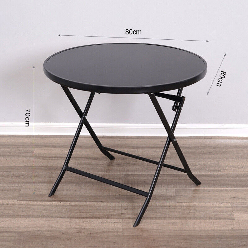 4 Seater Rattan Garden Patio Mirrored Folding Table 4 Chair Furniture Set Bistro