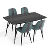 Mondeer Dining Table and 4/6 Upholstered Chairs with Metal Legs Dining Kitchen