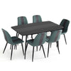 Mondeer Dining Table and 4/6 Upholstered Chairs with Metal Legs Dining Kitchen