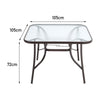 Patio Bistro Square Table Chair Garden Outdoor Dining Glass Table w/Parasol Hole