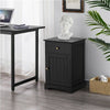 Black Bedside Table with Drawer&Door Bedside Cabinet Nightstand for Living Room
