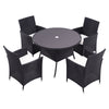 Black Rattan Bistro Set Garden Table Chair Patio Outdoor Conservatory Furniture