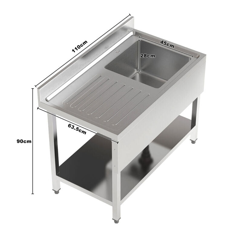 Deep Bowl Stainless Steel Sink Kitchen Sink Catering Handmade Sink with Drain