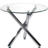 Round Tempered Glass Dining Table Set Or 2/4 PU Leather Chairs Kitchen Furniture