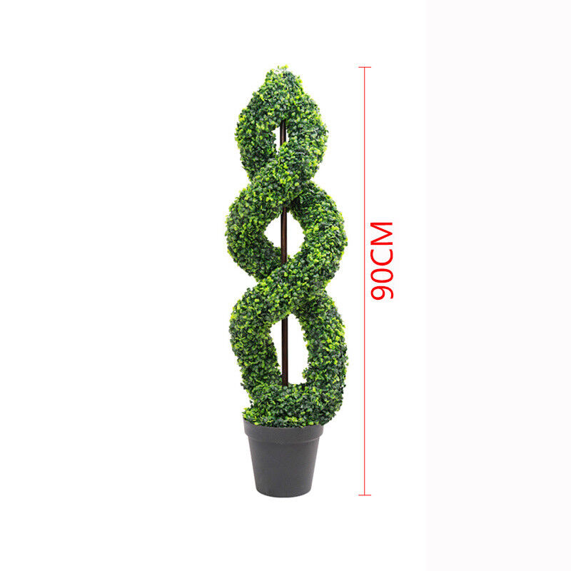 1/2Pcs Artificial Topiary Ball Green Plant Boxwood Potted Tree Indoor Outdoor UK