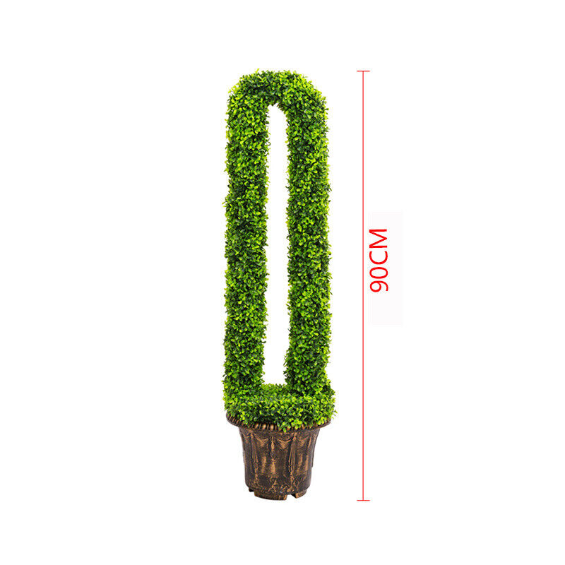 1/2Pcs Artificial Topiary Ball Green Plant Boxwood Potted Tree Indoor Outdoor UK