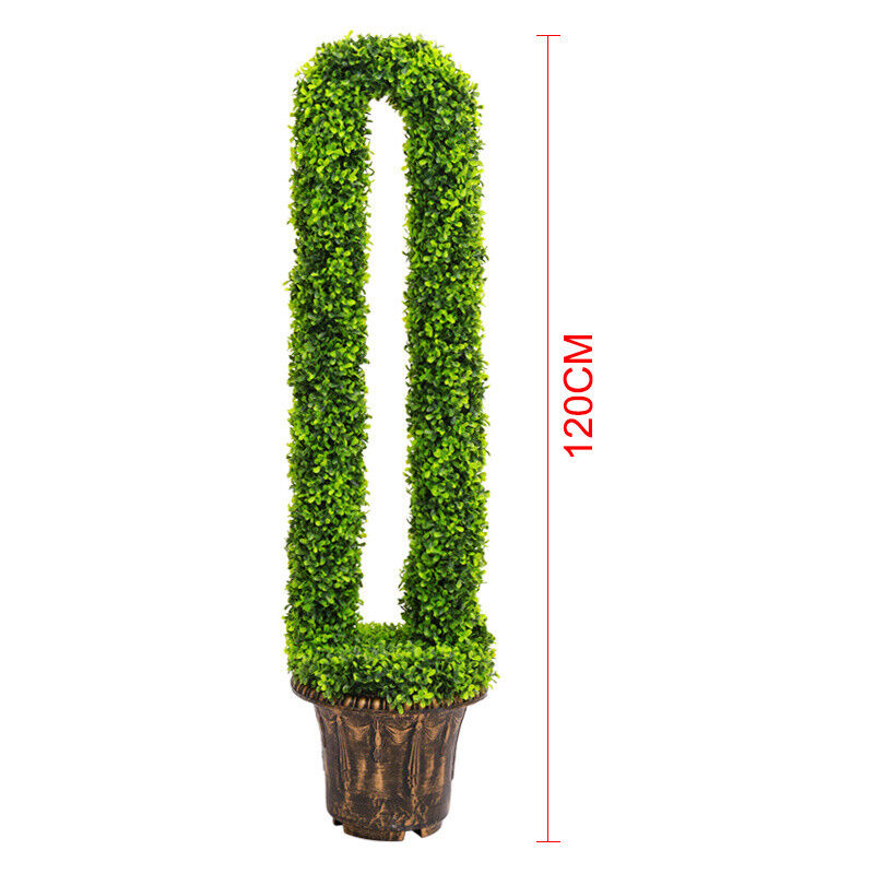 1/2Pcs Artificial Topiary Ball Green Plant Boxwood Potted Tree Indoor Outdoor UK