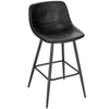 1/2/4x PU Leather Bar Stool High Counter Breakfast Chair with Backrest Barstool