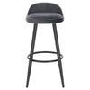1/2x Breakfast Bar Stool Velvet Padded High Counter with Backrest Chair Barstool