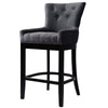 Linen Fabric Upholstery Buttoned Back Breakfast Bar Stool Counter Exhibition Pub