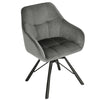 1/2/4/6x Velvet Padded Dining Chair w/ Backrest Swivel Kitchen Lounge Armchair