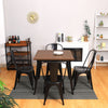 Tolix Metal Barstool Table Set Wooden Seat 2/4pcs Chairs Retro Bistro Restaurant