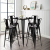 Tolix Metal Barstool Table Set Wooden Seat 2/4pcs Chairs Retro Bistro Restaurant