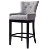 Linen Fabric Upholstery Buttoned Back Breakfast Bar Stool Counter Exhibition Pub