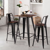 Tolix Metal Barstool Table Set Wooden Seat 2/4pcs Chairs Retro Bistro Restaurant