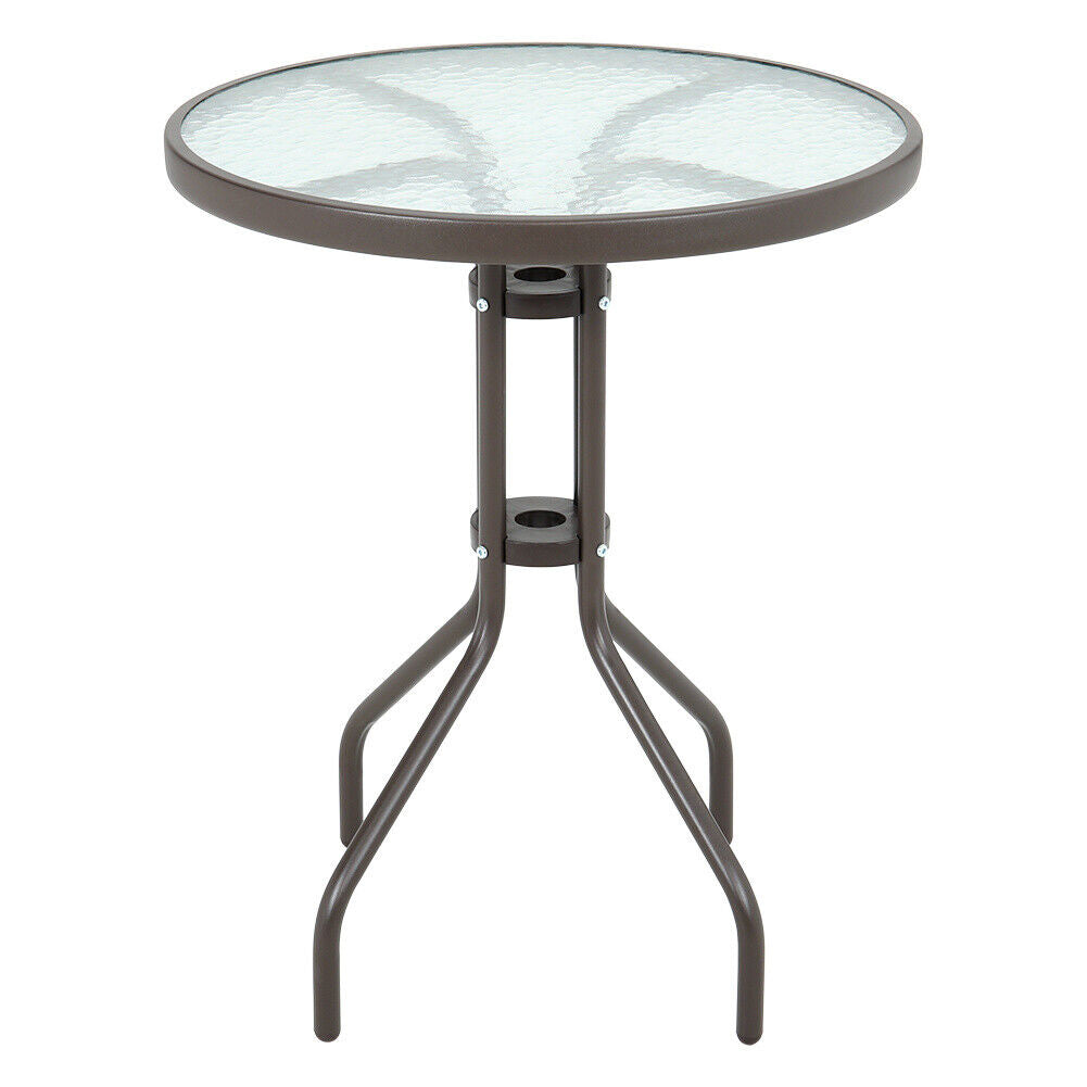 Brown Wicker Bistro Set Table and Chairs Indoor Outdoor Patio Garden Furniture