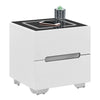 2/3 Drawers LED Bedside Tables Cabinets Wireless Charging Bedroom Furniture