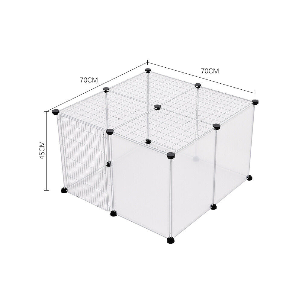 Pet Playpen Fence DIY Playpen Puppy Dog Cat Animal Cage Exercise Metal PP Indoor