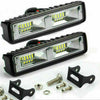 2Pcs 6 Inch 48W LED Work Lights Bar Flood Fog Lamp Offroad Driving Truck SUV ATV