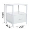 Industrial Bedside Table Cabinet Wooden Nightstand Storage Unit Drawer Bedroom