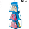 Hanging Handbag Organizer 6 Pockets Shelf Bag Storage Holder Wardrobe Closets