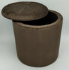 Round Ottoman Storage Pouffe Stool Soft Velvet Footstool Dressing Vanity Chair