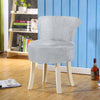 Soft Dressing Table Chair Vanity Makeup Stool Dining Seat Pouffe with Wood Legs