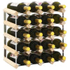 Modern Wine Rack Bottle Shelf Solid Pinewood Display Holder Storage Cabinet